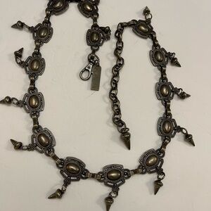 Vintage Belly Dancer Belt Necklace Heavy Metal silver plated